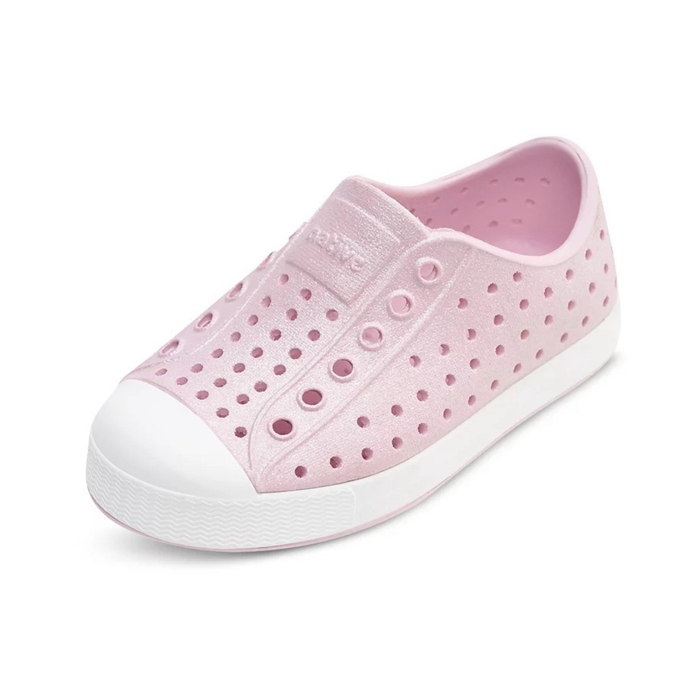 Native Kids Jefferson Slip-On Water Shoe in Light Pink with White Toe